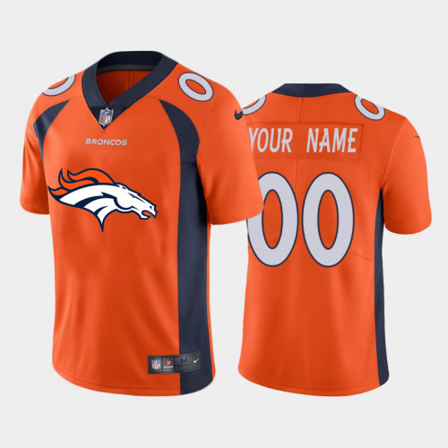 Men's Denver Broncos Customized Orange 2020 Team Big Logo Stitched Limited Jersey